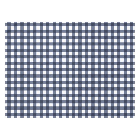 Navy Blue Large Classic Gingham Check Pset Tafelkleed (Voorkant (Horizontaal))