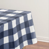 Navy Blue Large Classic Gingham Check Pset Tafelkleed (Voorbeeld)