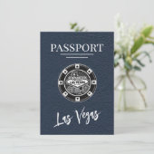 Navy Blue Las Vegas Passport Bewaar de datum Save The Date (Staand voorkant)