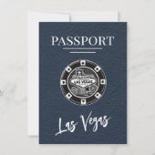 Navy Blue Las Vegas Passport Bewaar de datum Save The Date (Voorkant)