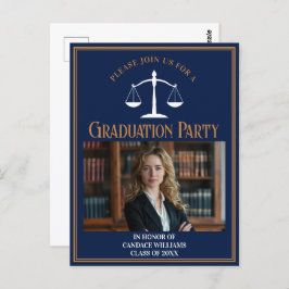 Navy Blue Law School Afstudeerfeest uitnodiging
