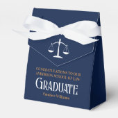 Navy Blue Law School Custom Graduation Party Bedankdoosjes (Voorkant Zijde)