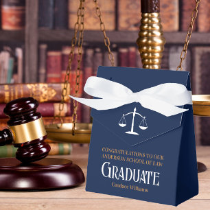 Navy Blue Law School Custom Graduation Party Bedankdoosjes