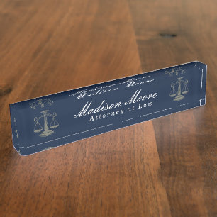 Navy Blue Lawyer Desk Name Bord Naambordje