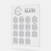 Navy Blue Leafy Crest Monogram Trouwstoelen Acryl Bord (Hoek)