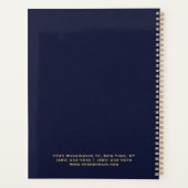 Navy Blue Leather Look Zakelijke logo en naam Planner (Achterkant)