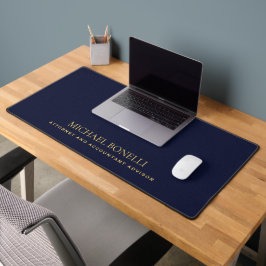 Navy Blue Leather Mannelijk Elegante NAAM Bureaumat