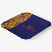 Navy Blue & Leaves Thanksgiving Friendsgiving Papieren Bordje (Gebogen)