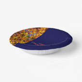 Navy Blue & Leaves Thanksgiving Friendsgiving Papieren Kommen (Gebogen)