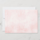 Navy Blue Leiste Stof Stof Roze Bloem Bruiloft Fot Save The Date (Achterkant)