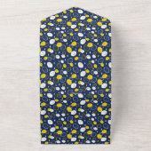 Navy Blue Lemon Art – Verfrissend Citrus Design All In One Uitnodiging (Buitenkant)