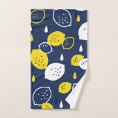 Navy Blue Lemon Art – Verfrissend Citrus Design Bad Handdoek (Handdoek)