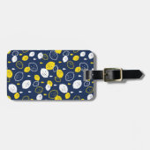 Navy Blue Lemon Art – Verfrissend Citrus Design Bagagelabel (Voorkant horizontaal)