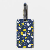 Navy Blue Lemon Art – Verfrissend Citrus Design Bagagelabel (Achterkant verticaal)