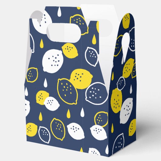 Navy Blue Lemon Art – Verfrissend Citrus Design Bedankdoosjes (Geopend)
