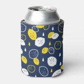 Navy Blue Lemon Art – Verfrissend Citrus Design Blikjeskoeler (Blikje Voorkant)