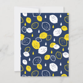 Navy Blue Lemon Art – Verfrissend Citrus Design Briefkaart