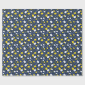 Navy Blue Lemon Art – Verfrissend Citrus Design Cadeaupapier (Vlak)