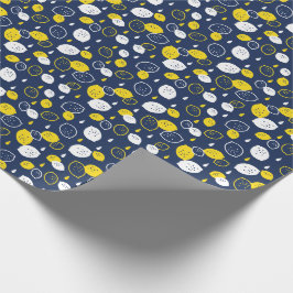 Navy Blue Lemon Art – Verfrissend Citrus Design Cadeaupapier