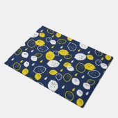 Navy Blue Lemon Art – Verfrissend Citrus Design Deurmat (Schuin)
