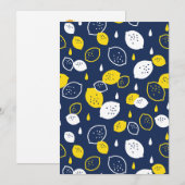 Navy Blue Lemon Art – Verfrissend Citrus Design Feestdagenkaart (Voorkant / Achterkant)