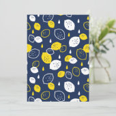 Navy Blue Lemon Art – Verfrissend Citrus Design Feestdagenkaart (Staand voorkant)