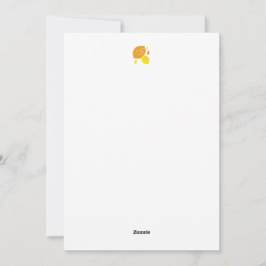 Navy Blue Lemon Art – Verfrissend Citrus Design Feestdagenkaart (Achterkant)