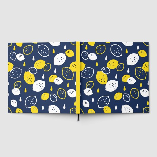 Navy Blue Lemon Art – Verfrissend Citrus Design Gastenboek (Volledig)