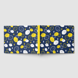 Navy Blue Lemon Art – Verfrissend Citrus Design Gastenboek