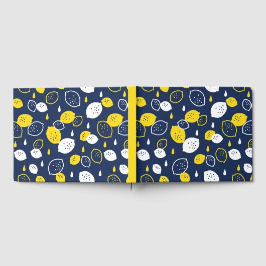 Navy Blue Lemon Art – Verfrissend Citrus Design Gastenboek (Volledig)