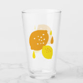 Navy Blue Lemon Art – Verfrissend Citrus Design Glas (Voorkant)