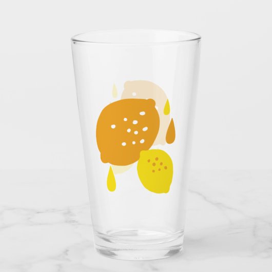 Navy Blue Lemon Art – Verfrissend Citrus Design Glas (Voorkant)