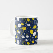 Navy Blue Lemon Art – Verfrissend Citrus Design Koffiemok (Voorkant links)