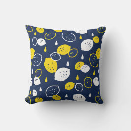Navy Blue Lemon Art – Verfrissend Citrus Design Kussen