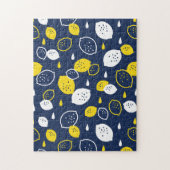 Navy Blue Lemon Art – Verfrissend Citrus Design Legpuzzel (Verticaal)