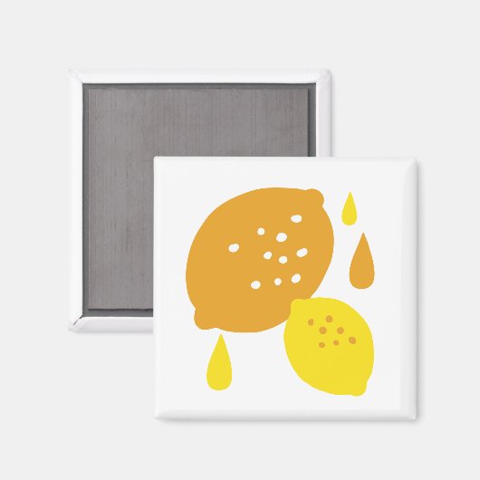 Navy Blue Lemon Art – Verfrissend Citrus Design Magneet (Voorkant / Achterkant)