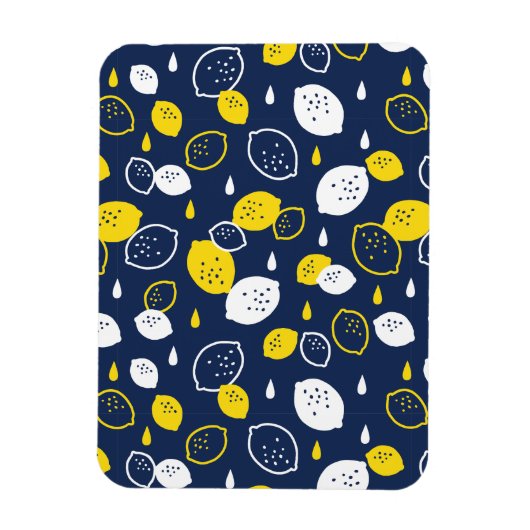 Navy Blue Lemon Art – Verfrissend Citrus Design Magneet (Verticaal)