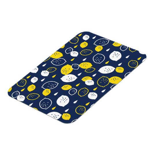 Navy Blue Lemon Art – Verfrissend Citrus Design Magneet (Linkerzijde)