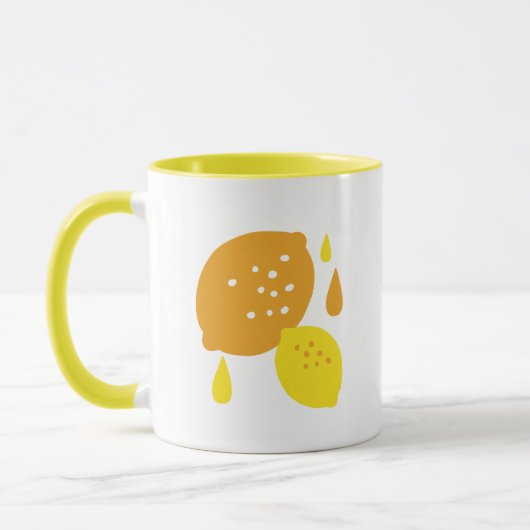 Navy Blue Lemon Art – Verfrissend Citrus Design Mok (Links)
