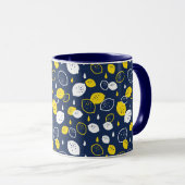 Navy Blue Lemon Art – Verfrissend Citrus Design Mok (Voorkant rechts)