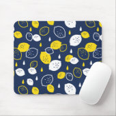 Navy Blue Lemon Art – Verfrissend Citrus Design Muismat (Met muis)
