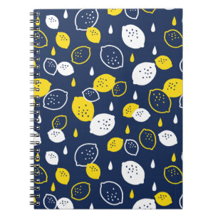 Navy Blue Lemon Art – Verfrissend Citrus Design Notitieboek