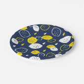 Navy Blue Lemon Art – Verfrissend Citrus Design Papieren Bordje (Gekanteld)