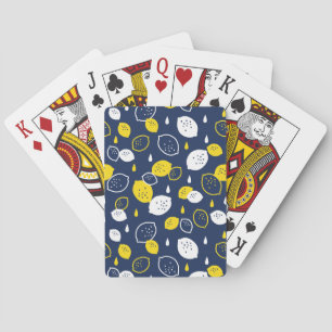 Navy Blue Lemon Art – Verfrissend Citrus Design Pokerkaarten