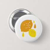 Navy Blue Lemon Art – Verfrissend Citrus Design Ronde Button 5,7 Cm (Voorkant /achterkant)