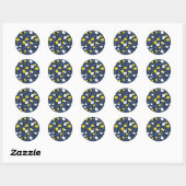 Navy Blue Lemon Art – Verfrissend Citrus Design Ronde Sticker (Vel)