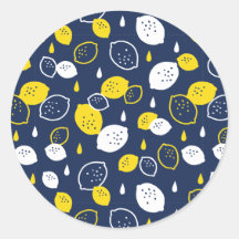 Navy Blue Lemon Art – Verfrissend Citrus Design