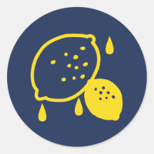 Navy Blue Lemon Art – Verfrissend Citrus Design