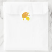 Navy Blue Lemon Art – Verfrissend Citrus Design Ronde Sticker (Tas)