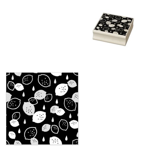 Navy Blue Lemon Art – Verfrissend Citrus Design Rubberstempel (Gestempeld)